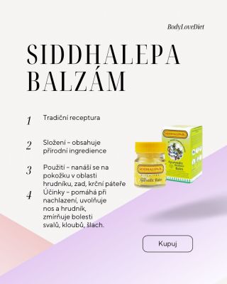 🌿 Objevte sílu ajurvédy! Siddhalepa balzám přináší úlevu při nachlazení, bolestech svalů i kloubů. Přírodní směs bylin,...